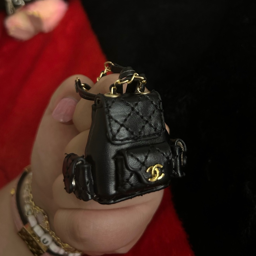 Black backpack for labubu